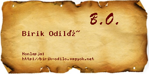 Birik Odiló névjegykártya